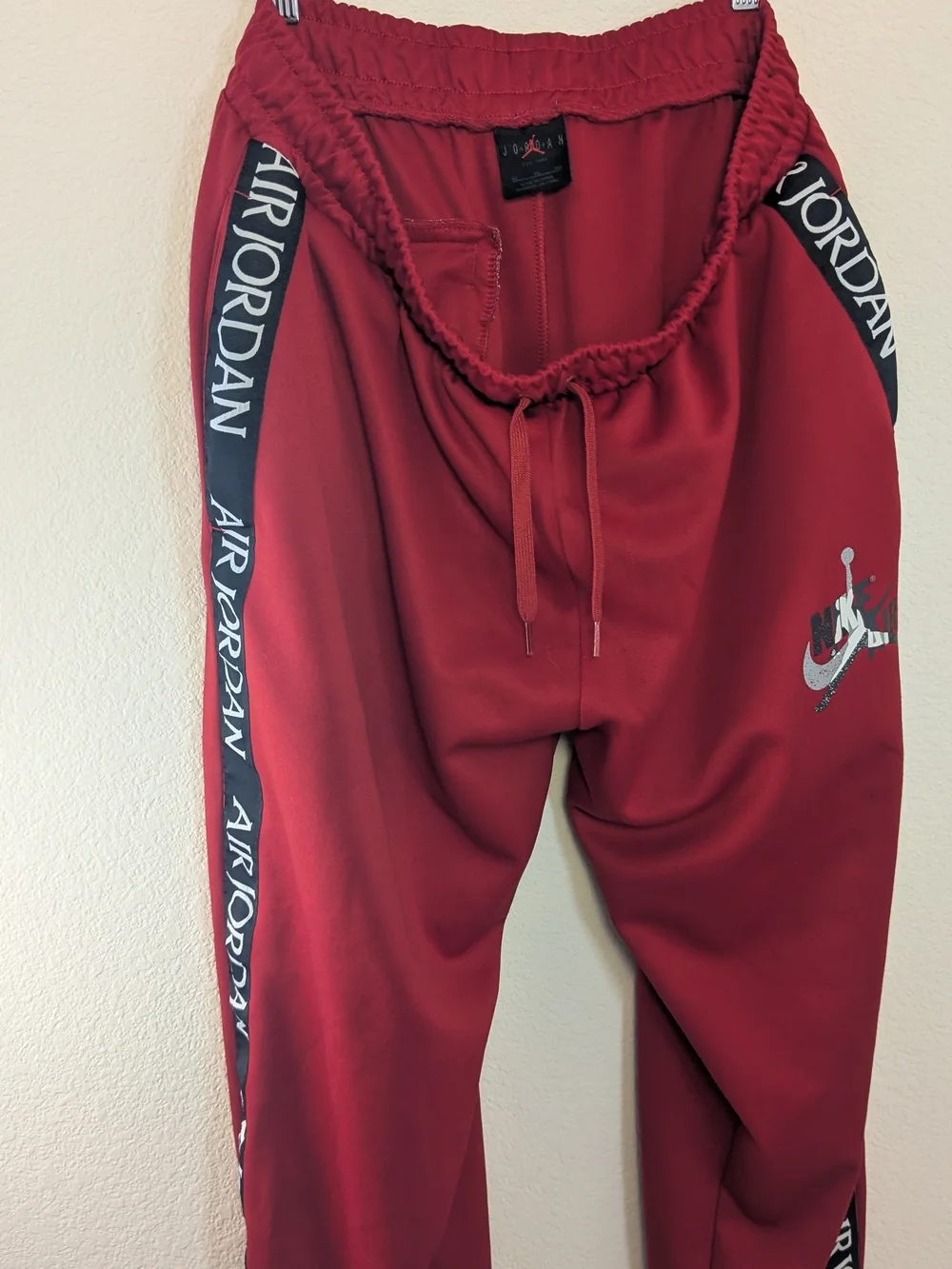 Jordan Air Men’s XL Red Logo Tape Jogger Track Pants Jumpman Nike